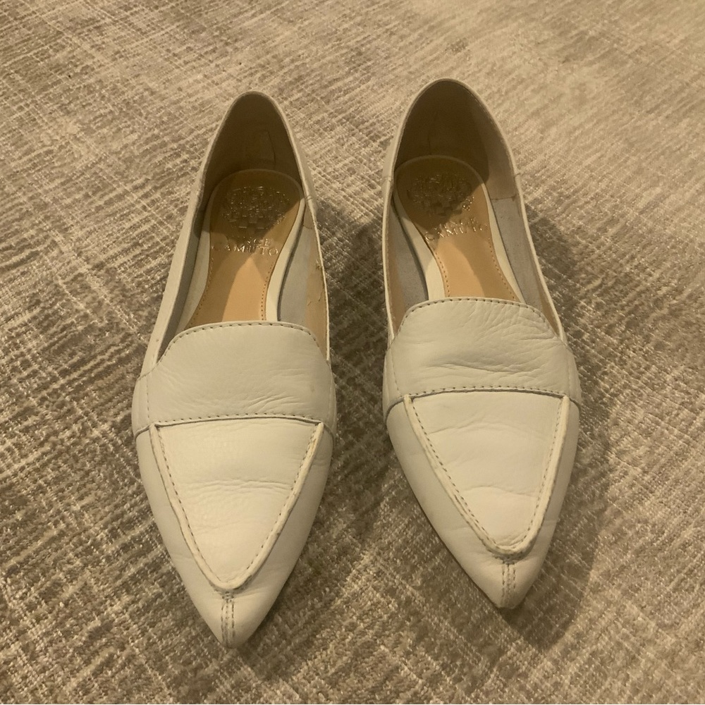Vince Camuto white loafers